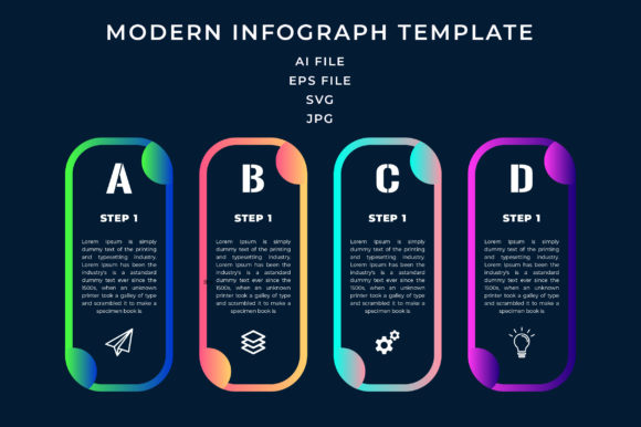 4 Step Modern Infographic Template