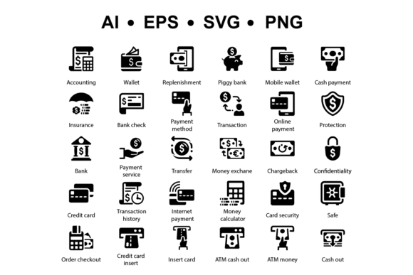 Banking Icons: A Graphic Design Asset for Modern Content