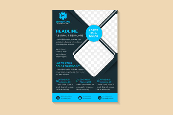 Business Dark Blue Flyer Vertical: Print Templates & Graphics