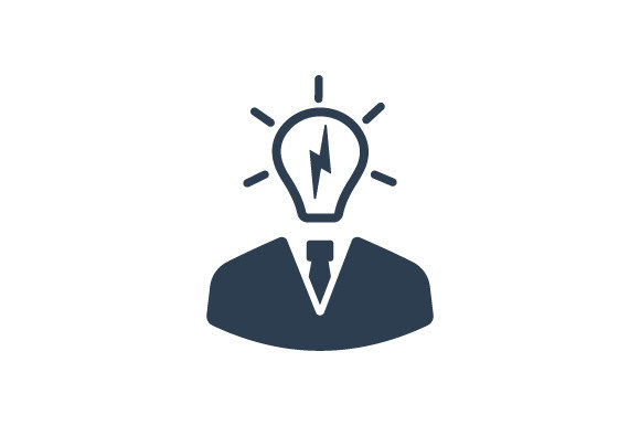Businessman Brainstorming Icon: Graphics & Icons for Editorial Clarity