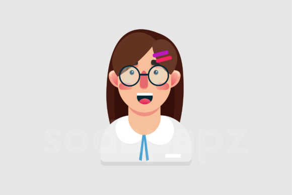 Family Character Icon - Girl Student Graphics