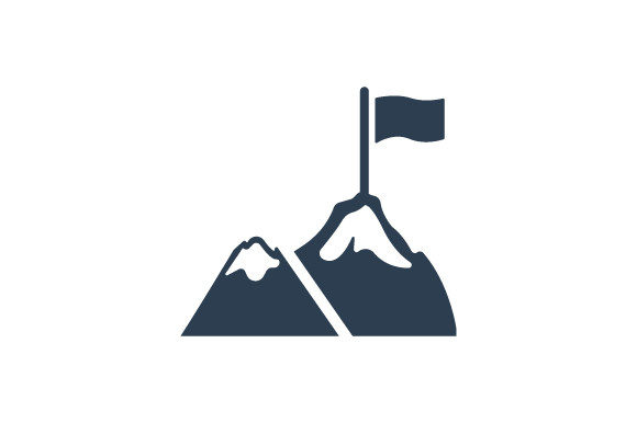 Flag on Mountain Graphics & Icons