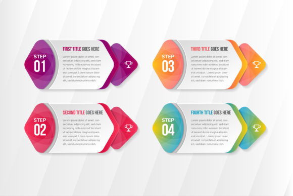 Four Option Infographic Arrow Hexagon Graphics