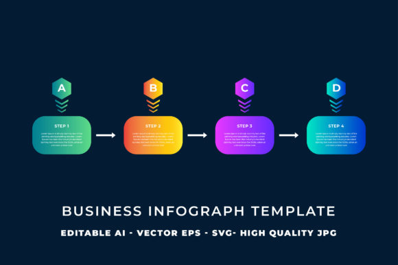 Four Step Gradient Infographic Template