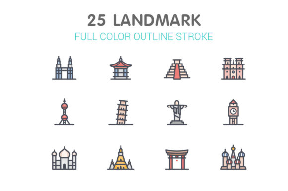 Landmark Line Graphics for Modern Branding