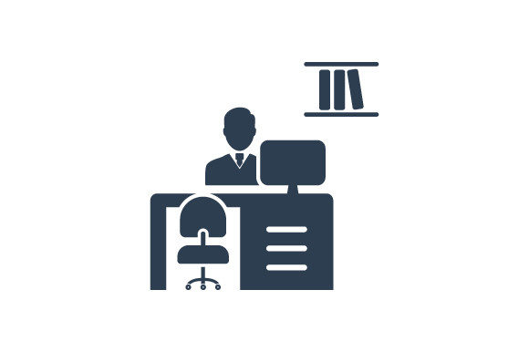 Office Desk Icon: Clean Graphics & Versatile Icons