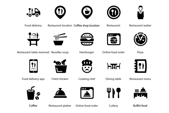 Restaurant Icons: Graphics & Icons for Real Design Work