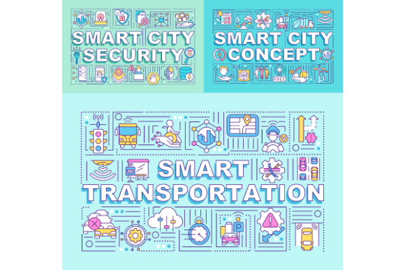 Smart City Word Concepts Banners Bundle: Graphics for Modern Editorial Design