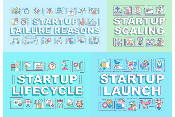 Startup Lifecycle Word Banners Bundle: Graphics & Graphic Templates