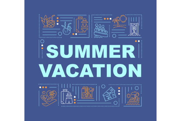 Summer Vacation Word Concepts Banner Graphics