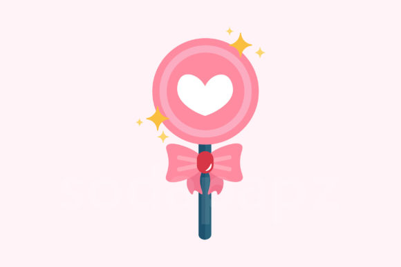 Sweet Deluxe Heart Lollipop Icon Graphics