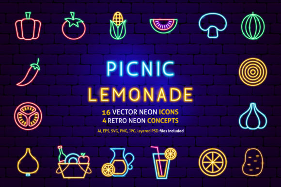 Vegetables Picnic Neon