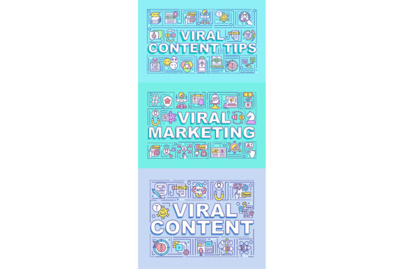 Viral Marketing Word Concepts Banner Set: Graphics & Graphic Templates